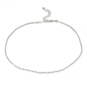 Sterling Silver Twist Herringbone Italian Chain Choker Necklace