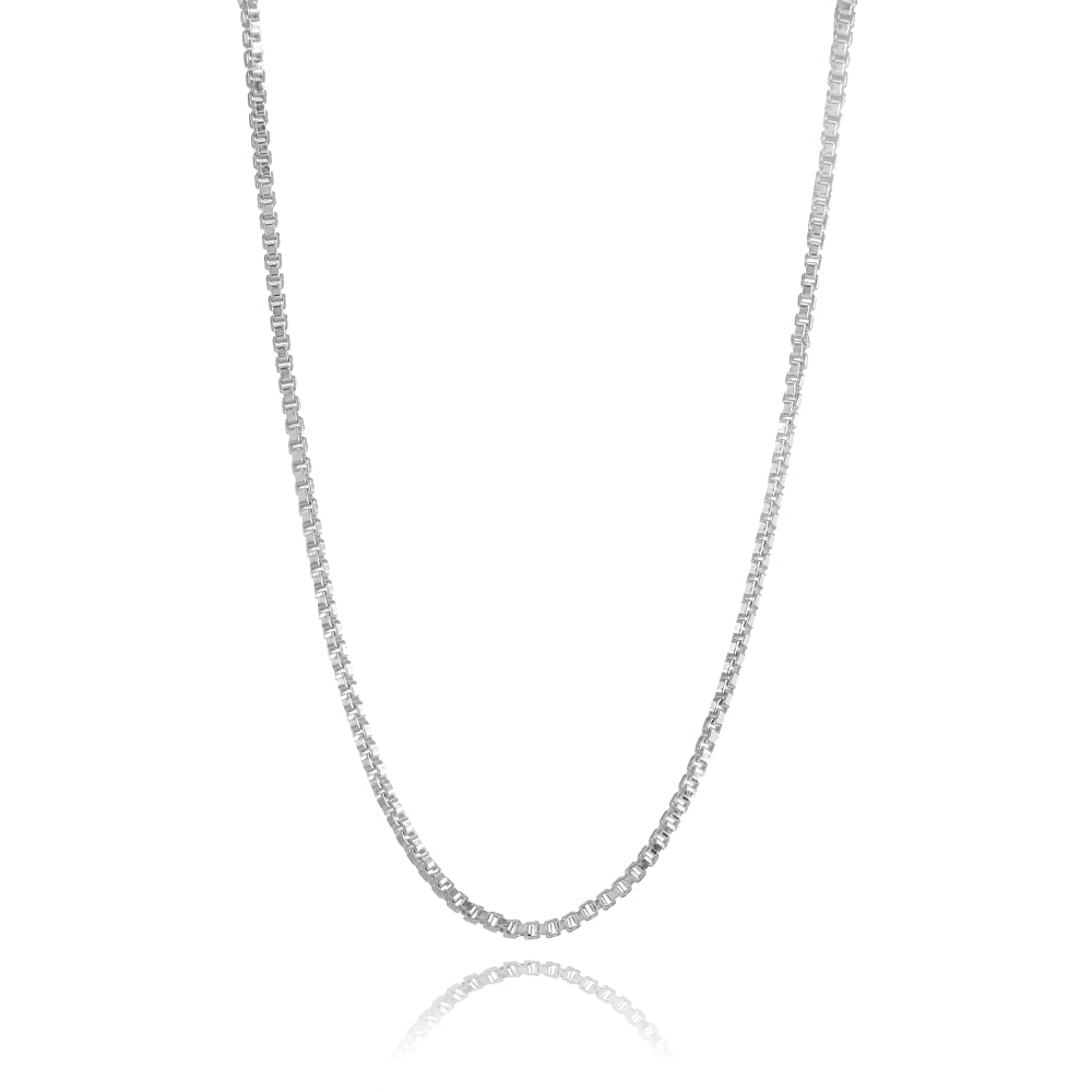 Sterling Silver 1mm Box Chain Dainty Necklace, 24 Inches