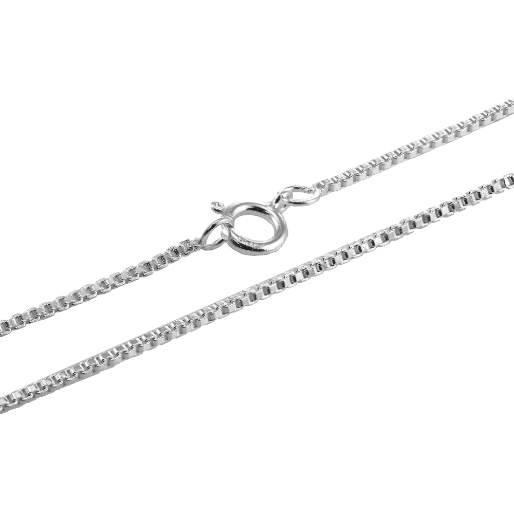 Sterling Silver 1mm Box Chain Dainty Necklace, 24 Inches-2