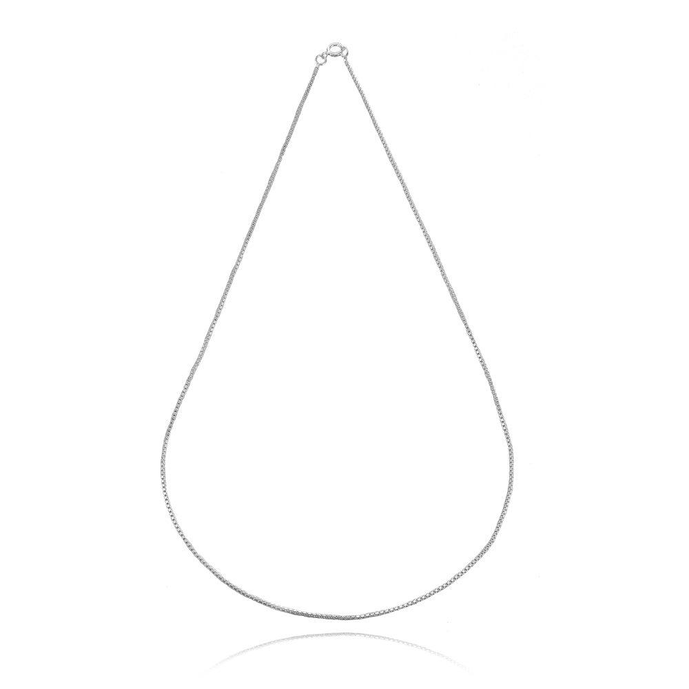 Sterling Silver 1mm Box Chain Dainty Necklace, 24 Inches-3