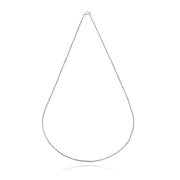 Sterling Silver 1mm Box Chain Dainty Necklace, 24 Inches