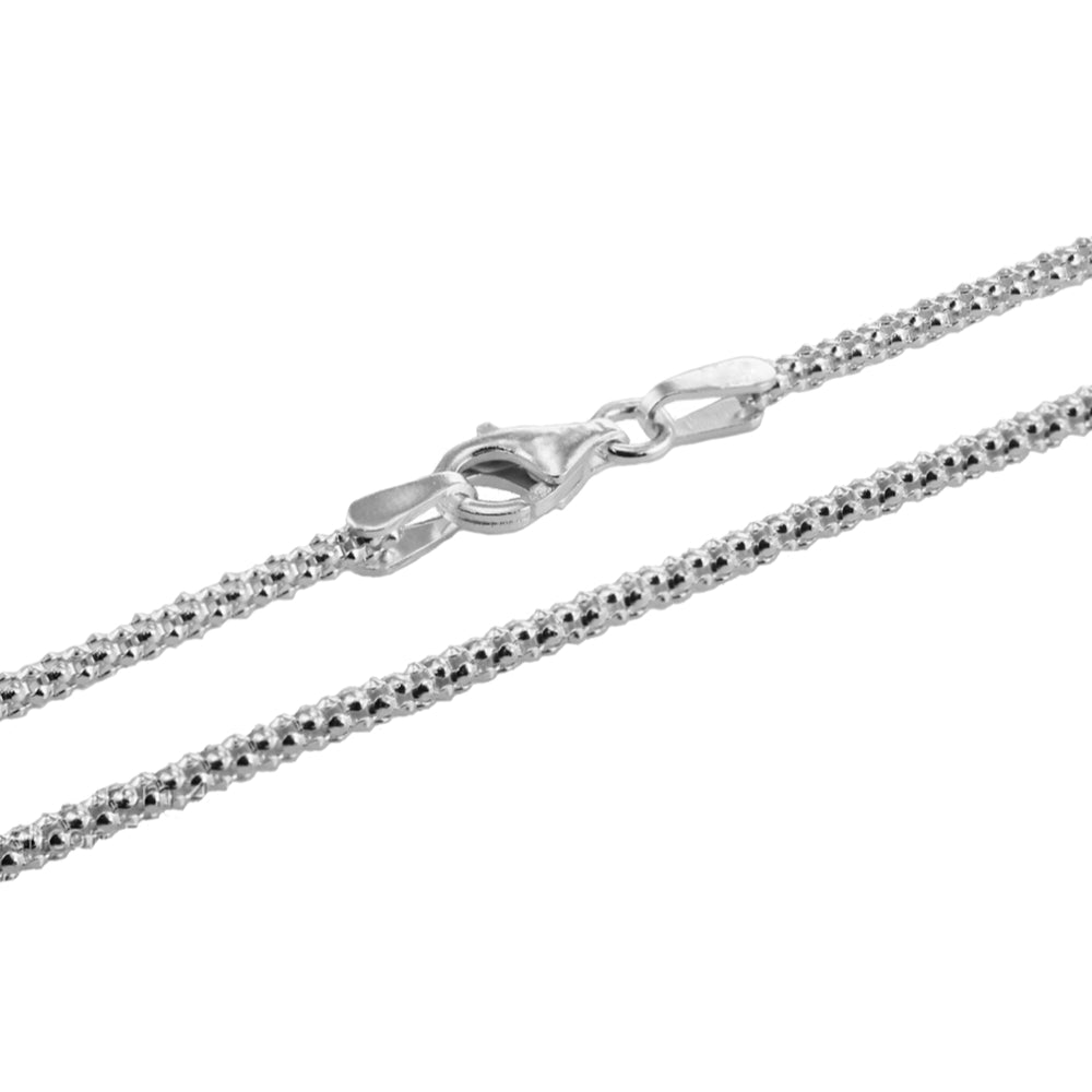 Sterling Silver 1.5mm Popcorn Chain Necklace, 30 Inches-2