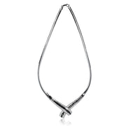 Sterling Silver Black Cubic Zirconia Evening Statement Necklace