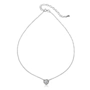 Sterling Silver Cubic Zirconia Rose Dainty Choker Necklace