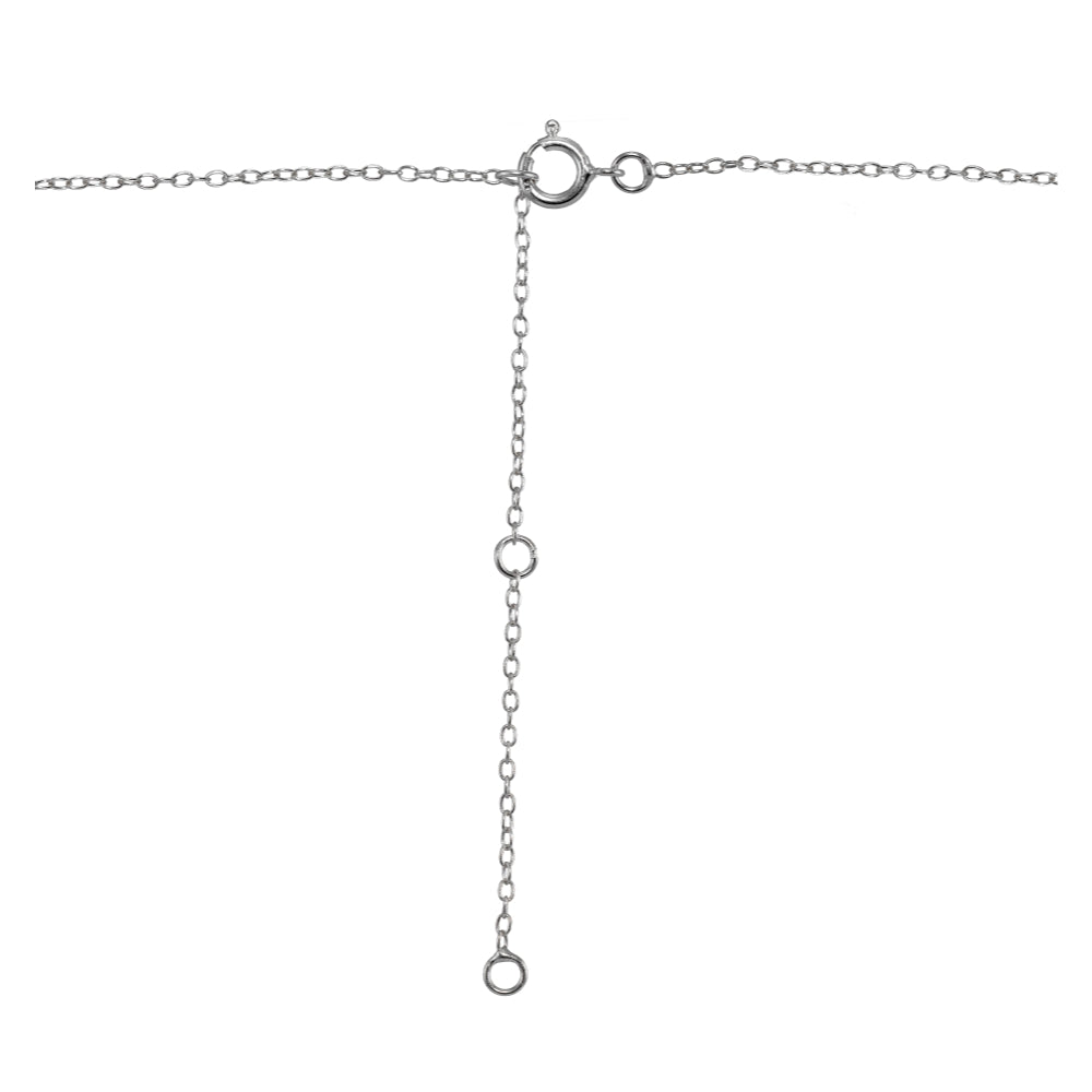 Sterling Silver Cubic Zirconia 6mm Round Dainty Solitaire Necklace-2
