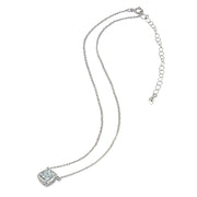 Sterling Silver Cubic Zirconia Cushion-Cut Bezel-Set Solitaire Choker Necklace