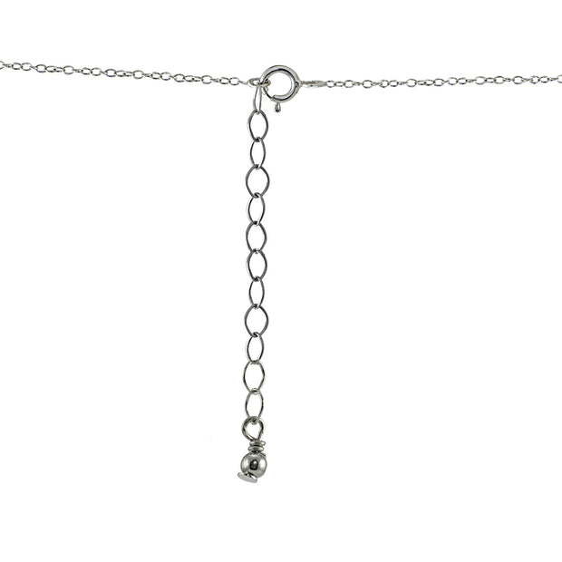 Sterling Silver Peridot 6mm Round Bezel-Set Dainty Choker Necklace