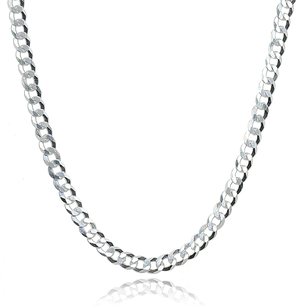 Sterling Silver Italian 2.5mm Diamond-Cut Cuban Curb Link Chain Necklace, 16 Inches