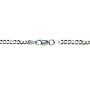 Sterling Silver Italian 2.5mm Diamond-Cut Cuban Curb Link Chain Necklace, 20 Inches
