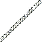 Sterling Silver Italian 3.5mm Diamond-Cut Cuban Curb Link Chain Necklace, 20 Inches