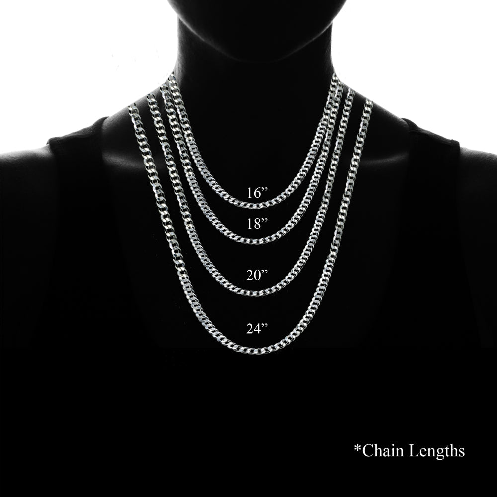 Sterling Silver Italian 3.5mm Diamond-Cut Cuban Curb Link Chain Necklace, 24 Inches-4