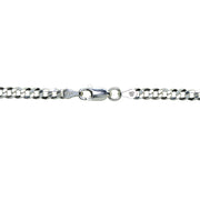 Sterling Silver Italian 4mm Diamond-Cut Cuban Curb Link Chain Necklace, 20 Inches