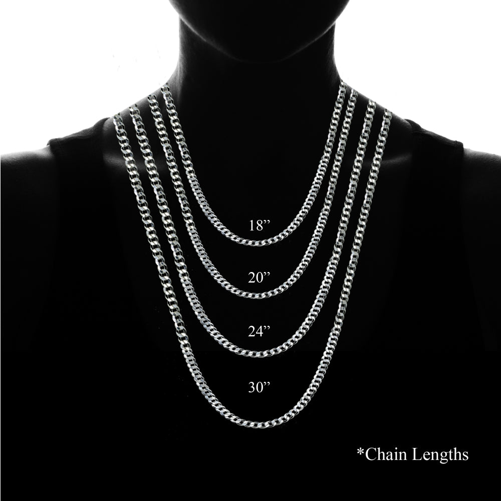 Sterling Silver Italian 4mm Diamond-Cut Cuban Curb Link Chain Necklace, 24 Inches-4