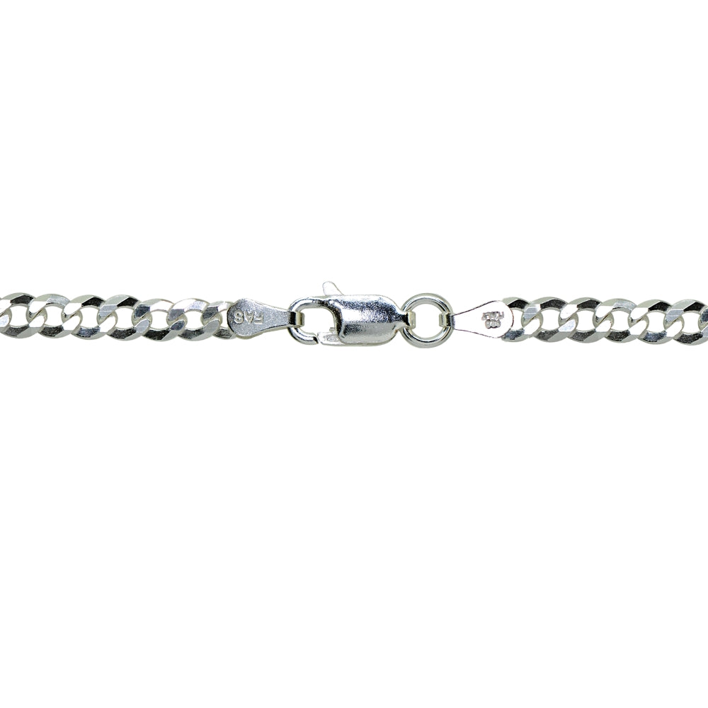 Sterling Silver Italian 5mm Diamond-Cut Cuban Curb Link Chain Necklace, 24 Inches-2