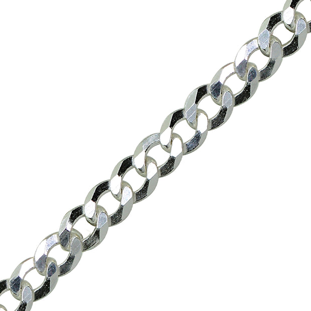 Sterling Silver Italian 5mm Diamond-Cut Cuban Curb Link Chain Necklace, 30 Inches