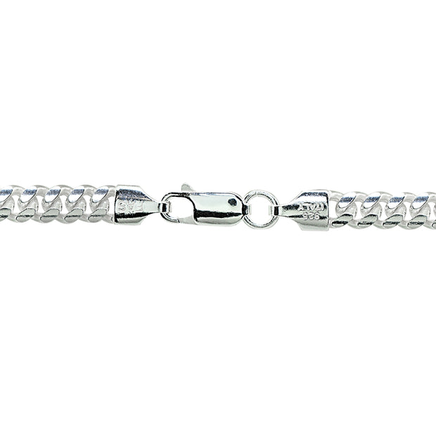 Solid 925 Sterling Silver 5mm Diamond Cut Cuban Link Curb Chain Neckla–  romanticwork