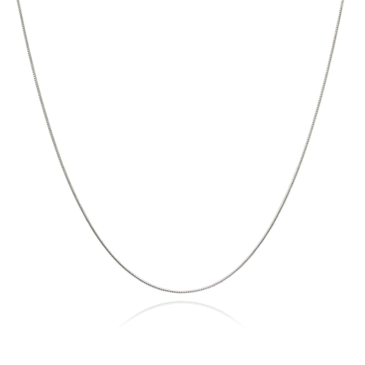 Sterling Silver Italian Thin 0.75mm Snake Chain Necklace, 16 Inches