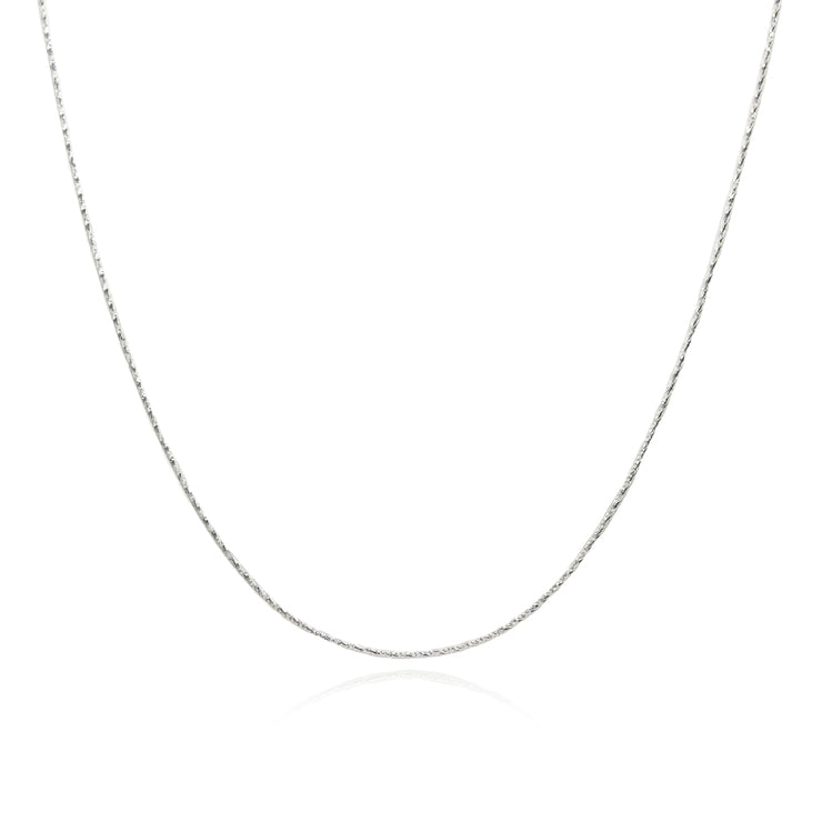 Sterling Silver Italian Thin 0.75mm Diamond-Cut Snake Chain Necklace, 16 Inches