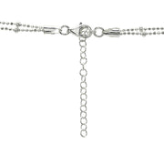 Sterling Silver Italian Double Strand Beads Chain Choker Necklace