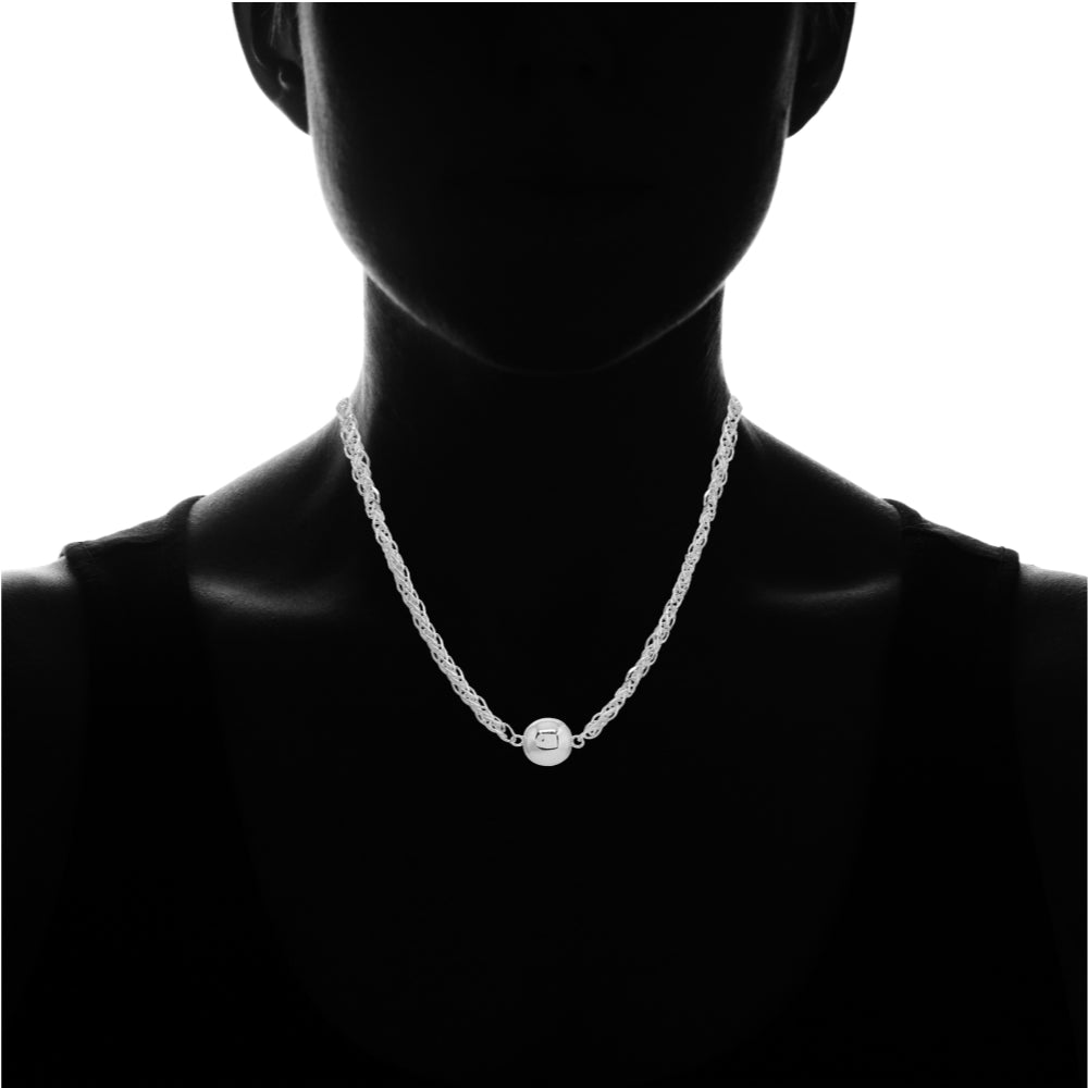 Sterling Silver Polished Round Ball Bead Wheat Spiga Chain Necklace, 17 Inch-3