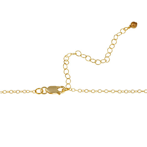 18K Gold over Sterling Silver Freshwater Cultured Golden Pearl Dangle Necklace-3