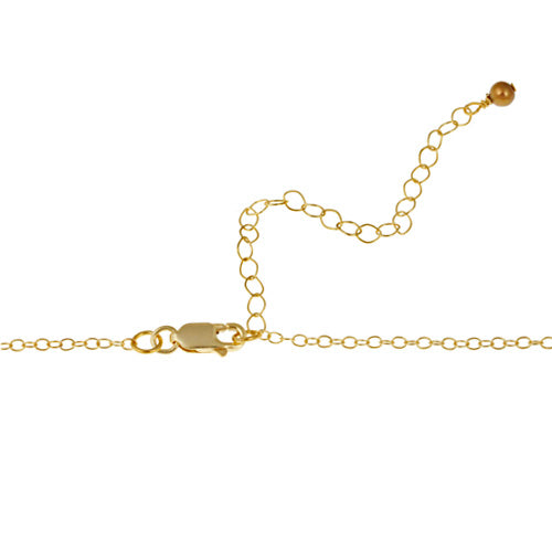 18K Gold over Sterling Silver Freshwater Cultured Golden Pearl Dangle Necklace