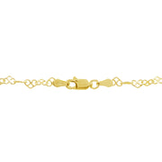 Yellow Gold Flashed Sterling Silver 3.5mm Intertwining Hearts Link Chain Necklace, 30 Inches