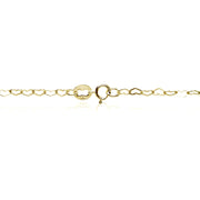 Yellow Gold Flashed Sterling Silver Heart Link Chain Necklace, 16 Inches