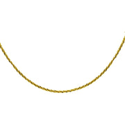 Yellow Gold Flashed Sterling Silver Mirror Twist Rope Italian Chain Dainty Choker Necklace