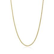 Yellow Gold Flashed Sterling Silver 0.7mm Thin Cable Chain Necklace, 18 Inches