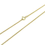 Yellow Gold Flashed Sterling Silver 0.7mm Thin Cable Chain Necklace, 20 Inches