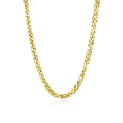 Yellow Gold Flashed Sterling Silver 1.5mm Spiga Chain Necklace, 16 Inches