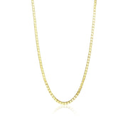 Yellow Gold Flashed Sterling Silver 1.3mm Box Chain Dainty Necklace, 18 Inches