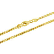 Yellow Gold Flashed Sterling Silver 1.5mm Popcorn Chain Necklace, 20 Inches