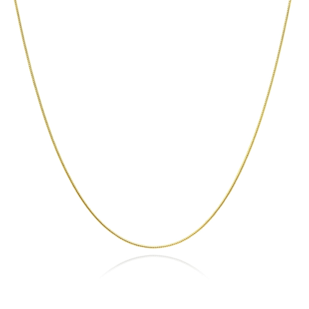 Yellow Gold Flashed Sterling Silver Italian .75mm Snake Chain Necklace, 16 Inches