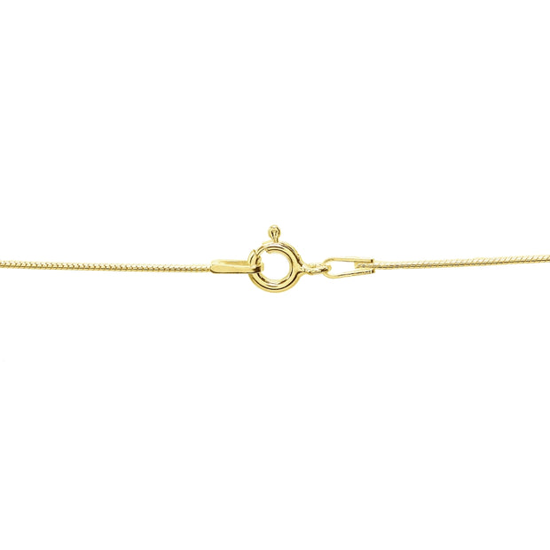 Yellow Gold Flashed Sterling Silver Italian .75mm Snake Chain Necklace, 16 Inches