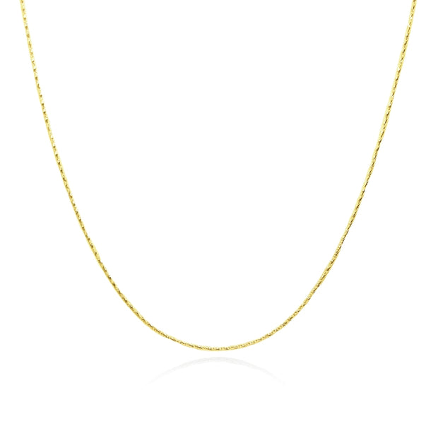 Yellow Gold Flashed Sterling Silver Italian .75mm Diamond-Cut Snake Chain Necklace, 16 Inches