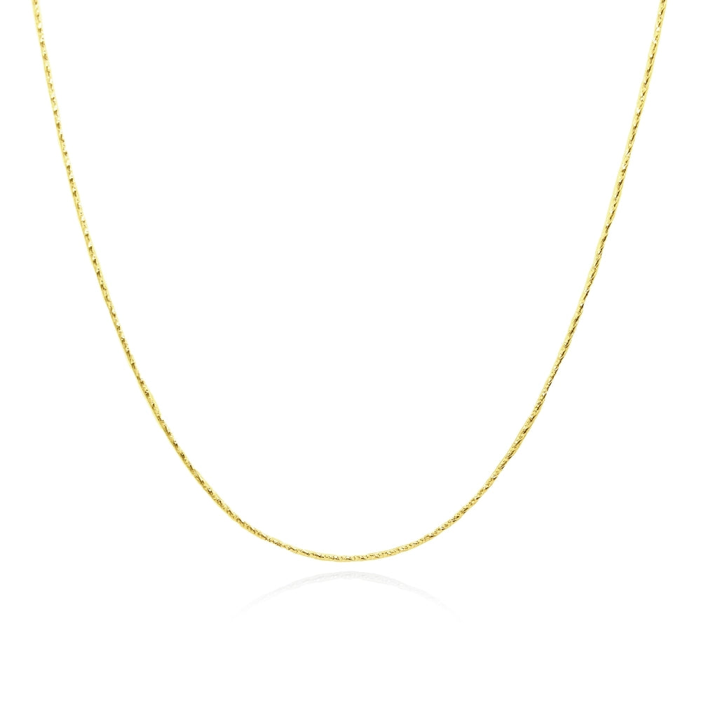 Yellow Gold Flashed Sterling Silver Italian .75mm Diamond-Cut Snake Chain Necklace, 24 Inches