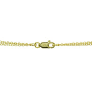 Yellow Gold Flashed Sterling Silver Polished Bead Layered Chain Lariat Y-Necklace