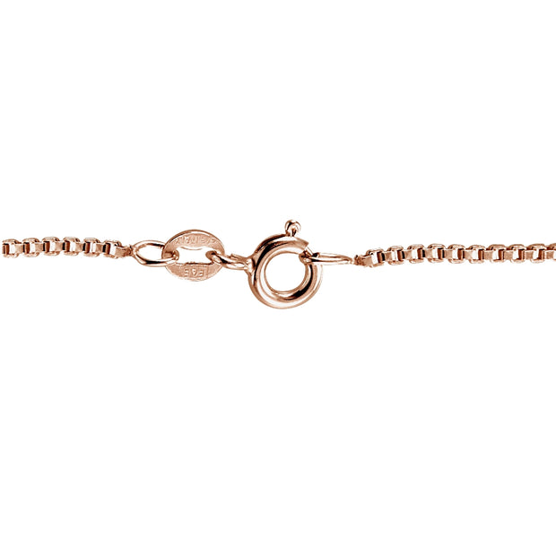 Rose Gold Tone over Sterling Silver Italian 1.45mm Box Chain Necklace 24 Inches