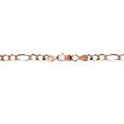 Rose Gold Tone over Sterling Silver 4mm Italian Figaro Link Necklace 24 Inches