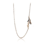 Rose Gold Tone over Sterling Silver Diamond Accent Love Chain Necklace