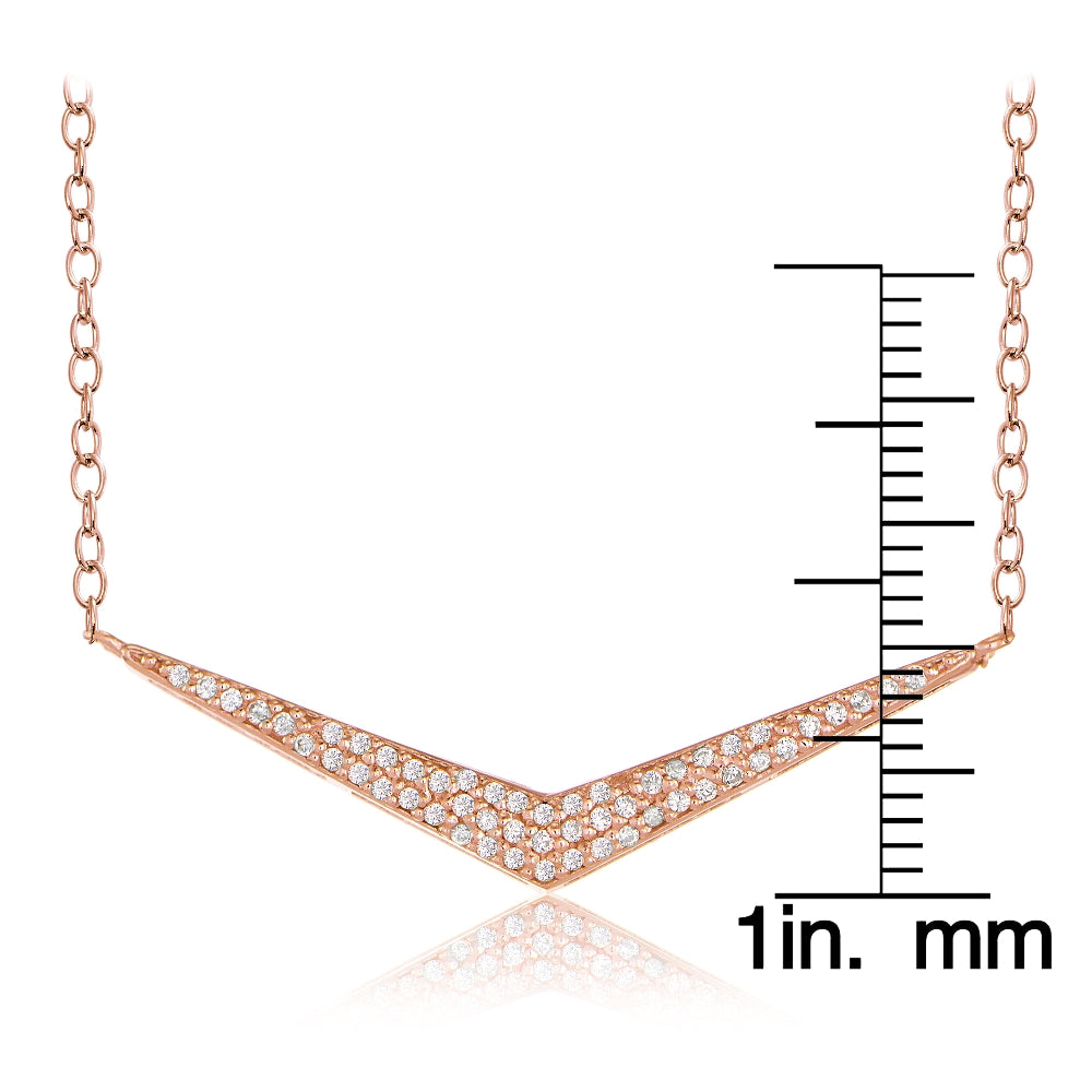 Roe Gold Tone over Sterling Silver Cubic Zirconia V Necklace-3