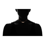 Rose Gold Flashed Sterling Silver Cubic Zirconia Bar Choker Necklace