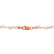 Rose Gold Flashed Sterling Silver 3.5mm Intertwining Hearts Link Chain Necklace, 16 Inches