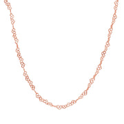 Rose Gold Flashed Sterling Silver 3.5mm Intertwining Hearts Link Chain Necklace, 20 Inches