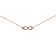 Rose Gold Flashed Sterling Silver Cubic Zirconia Infinity Choker Necklace