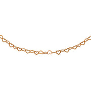 Rose Gold Flashed Sterling Silver Open Heart Italian Chain Choker Necklace