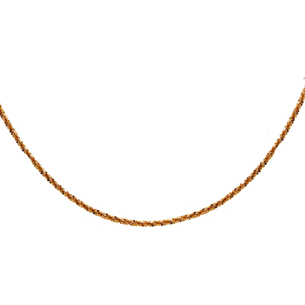 Rose Gold Flashed Sterling Silver Mirror Twist Rope Italian Chain Dainty Choker Necklace-3