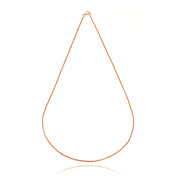 Rose Gold Flashed Sterling Silver 1mm Box Chain Dainty Necklace, 16 Inches
